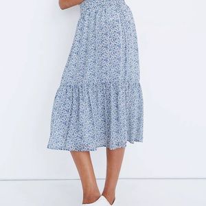 Tiered Peasant Midi Skirt in Climbing Floral